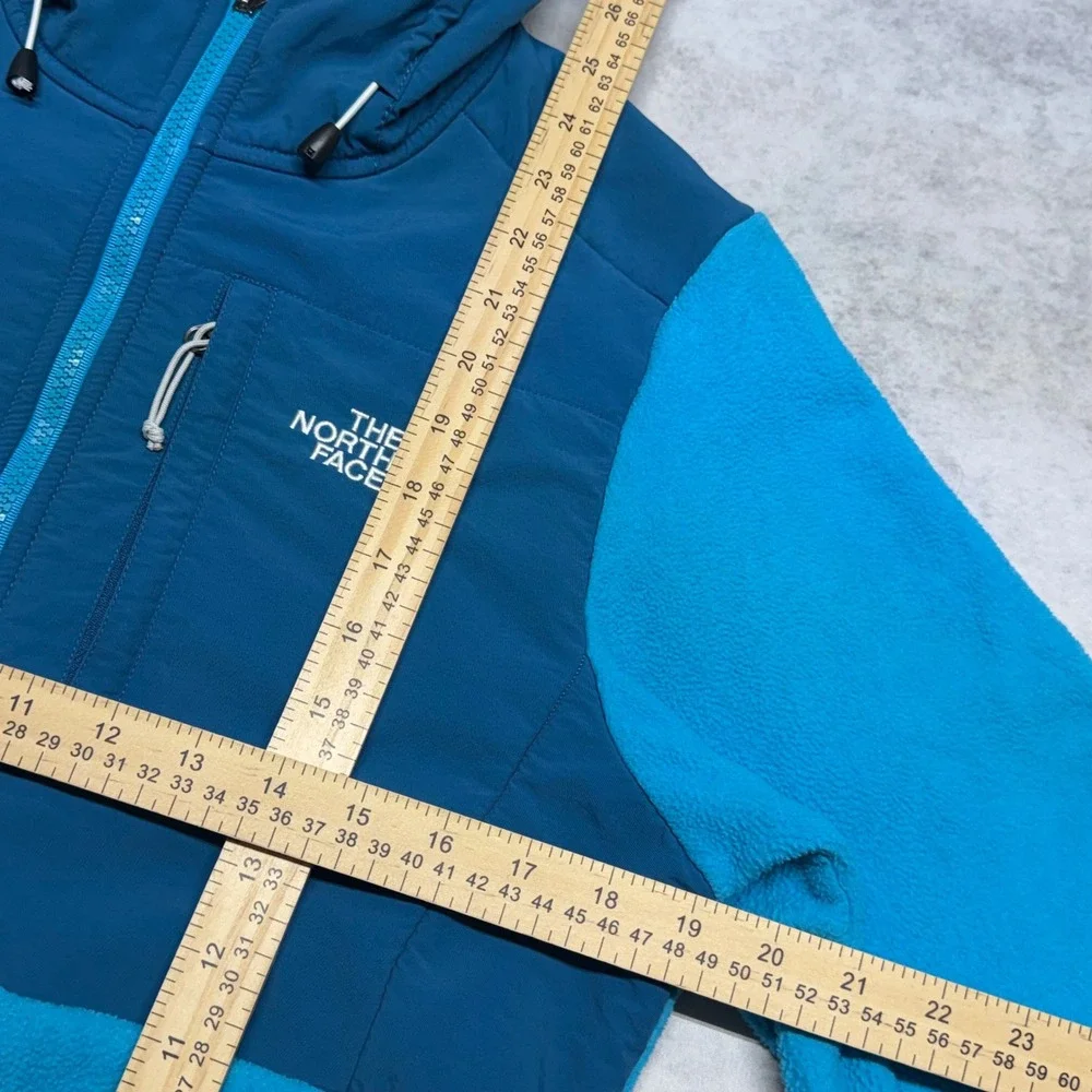 The North Face Denali 2 Hooded Fleece Jacket Womens Medium Blue Full Zip‎ Hoodie